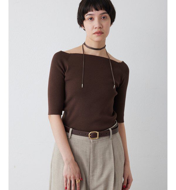 THE PAUSE「【THE PAUSE】オフショルハーフスリーブプルオーバー」|ニット・セーター|