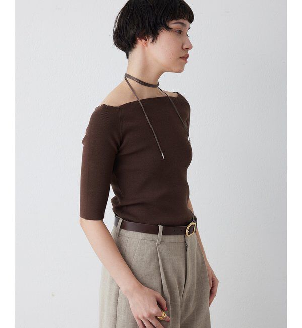 THE PAUSE「【THE PAUSE】オフショルハーフスリーブプルオーバー」|ニット・セーター|