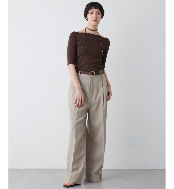 THE PAUSE「【THE PAUSE】オフショルハーフスリーブプルオーバー」|ニット・セーター|