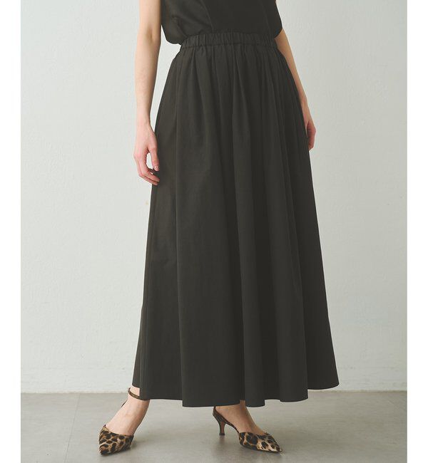Drawing Numbers「【Drawing Numbers】テンセルコットンクロスギャザースカート」|スカート|ブラック