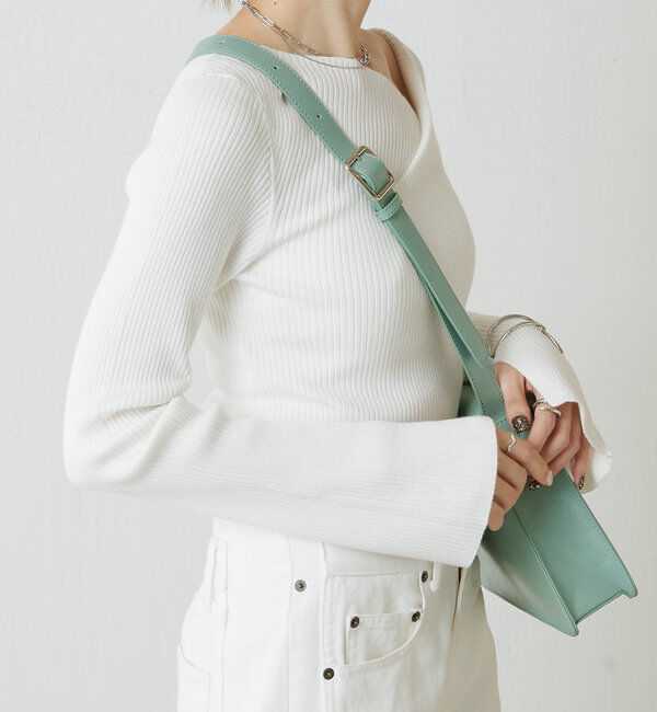  「デザインネックリブニット」|ニット・セーター|