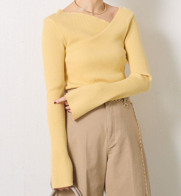  「デザインネックリブニット」|ニット・セーター|