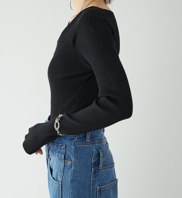  「デザインネックリブニット」|ニット・セーター|