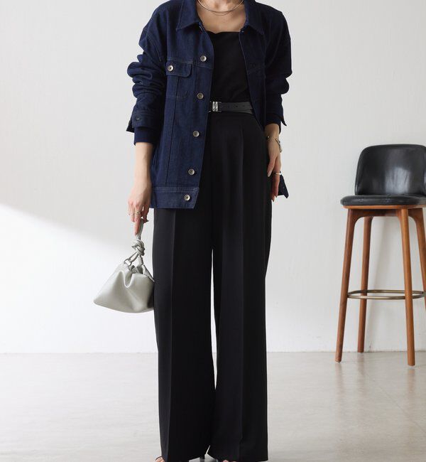  「Q.anos ストレッチリブデニムジャケット」|デニムジャケット|