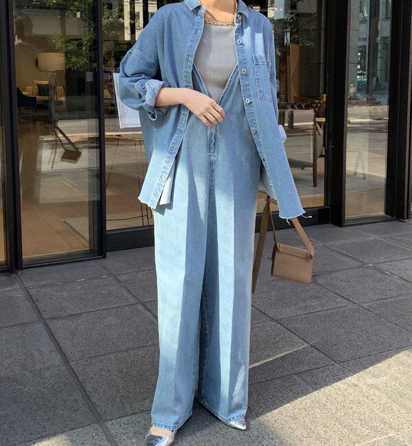  「【新色追加】ダメージデニムシャツ」|シャツ・ブラウス|