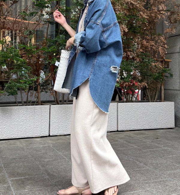  「【新色追加】ダメージデニムシャツ」|シャツ・ブラウス|