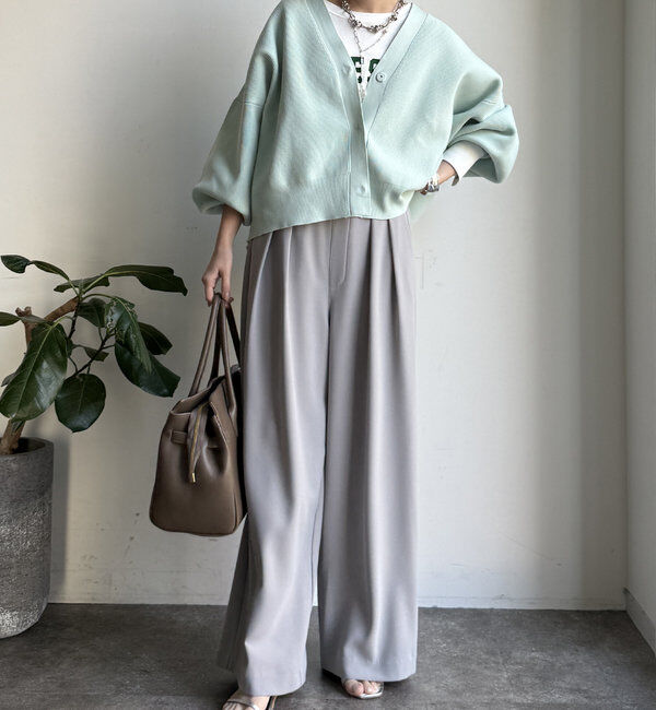  「【累計販売数3万枚突破/21色4サイズ展開！】タックワイドパンツ」|チノ|