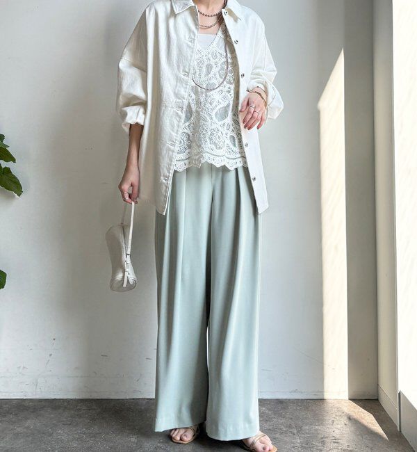  「【累計販売数3万枚突破/21色4サイズ展開！】タックワイドパンツ」|チノ|