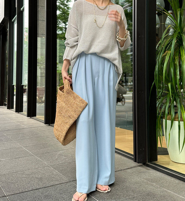  「【累計販売数3万枚突破/21色4サイズ展開！】タックワイドパンツ」|チノ|