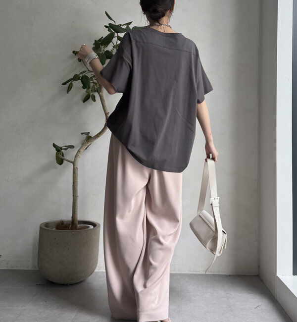  「【累計販売数3万枚突破/21色4サイズ展開！】タックワイドパンツ」|チノ|