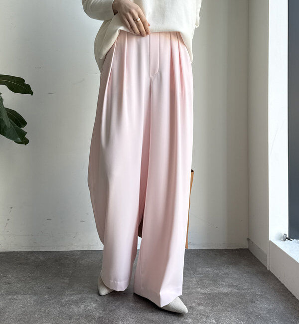  「【累計販売数3万枚突破/21色4サイズ展開！】タックワイドパンツ」|チノ|