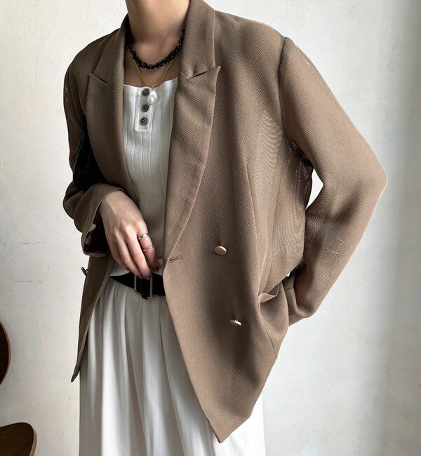  「メッシュダブルジャケット」|テーラードジャケット|モカ