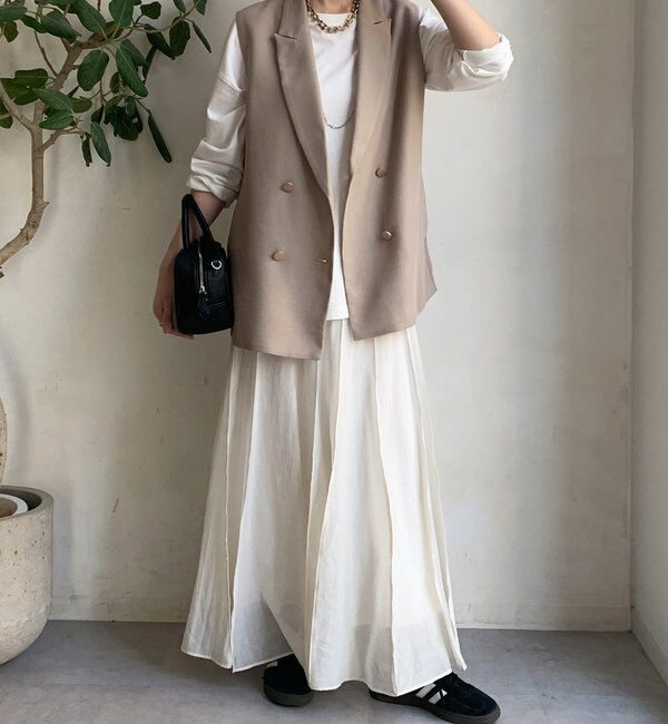  「シアーパネルプリーツスカート」|スカート|