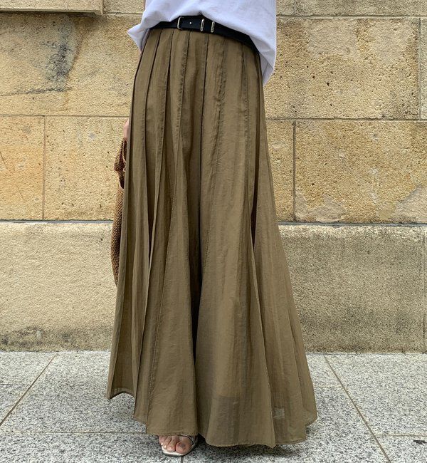  「シアーパネルプリーツスカート」|スカート|