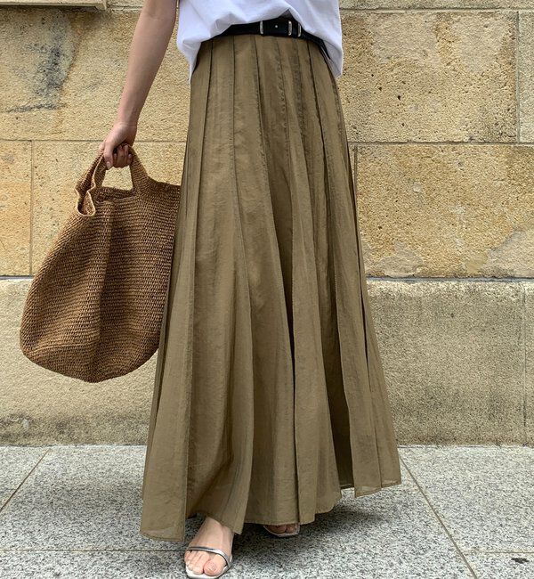  「シアーパネルプリーツスカート」|スカート|