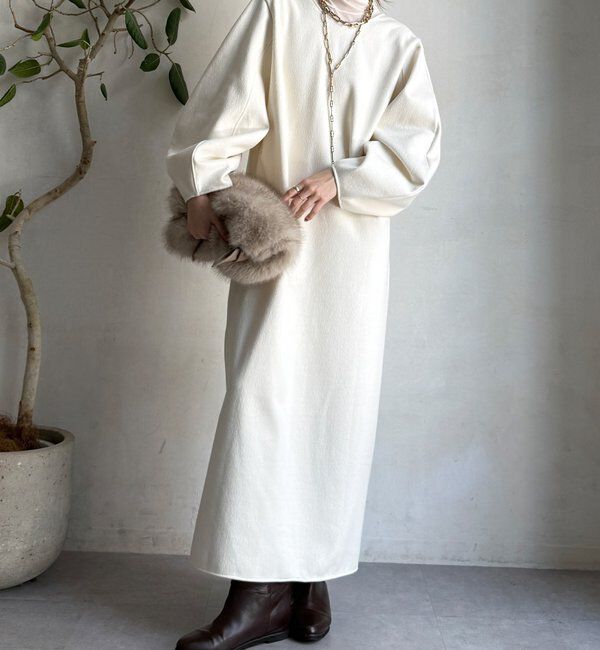  「【前後2WAY】裏起毛袖ボリュームワンピース」|ワンピース|