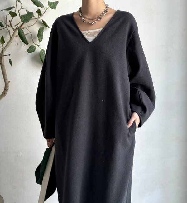  「【前後2WAY】裏起毛袖ボリュームワンピース」|ワンピース|