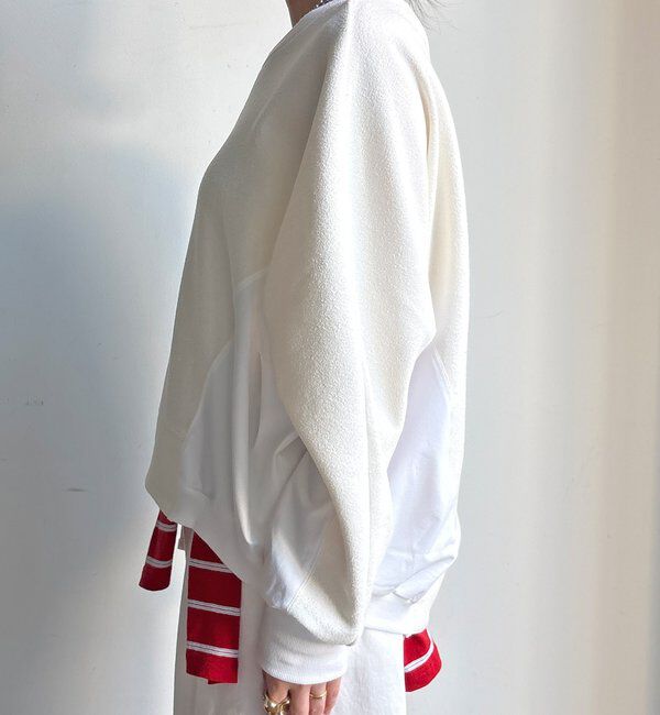  「【WEB限定】異素材切替プルオーバー」|Tシャツ・カットソー|