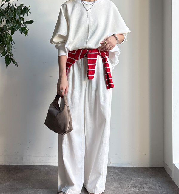  「【WEB限定】異素材切替プルオーバー」|Tシャツ・カットソー|