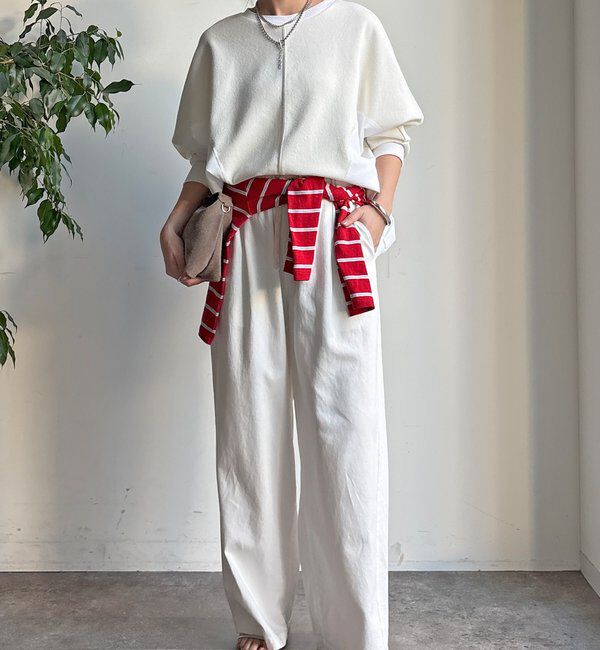  「【WEB限定】異素材切替プルオーバー」|Tシャツ・カットソー|