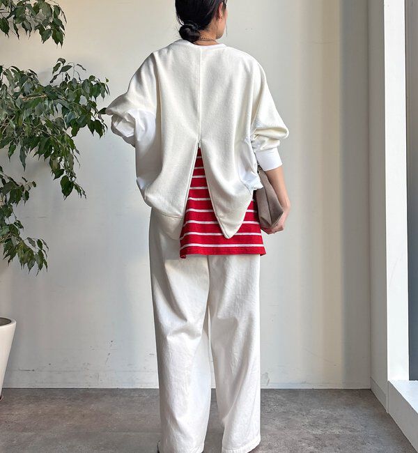  「【WEB限定】異素材切替プルオーバー」|Tシャツ・カットソー|