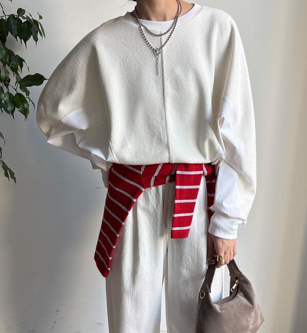  「【WEB限定】異素材切替プルオーバー」|Tシャツ・カットソー|