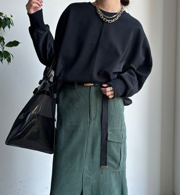  「【WEB限定】異素材切替プルオーバー」|Tシャツ・カットソー|