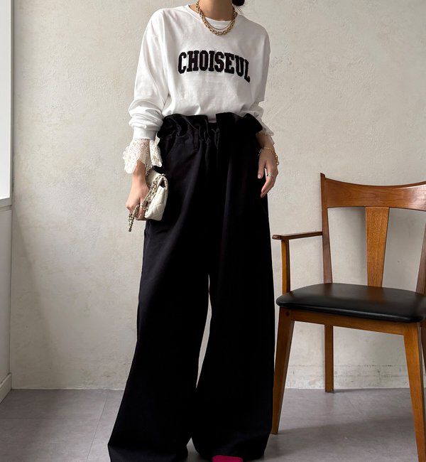  「【WEB限定】サガラ刺繍ロゴプリントロンTEE」|Tシャツ・カットソー|