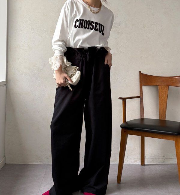  「【WEB限定】サガラ刺繍ロゴプリントロンTEE」|Tシャツ・カットソー|