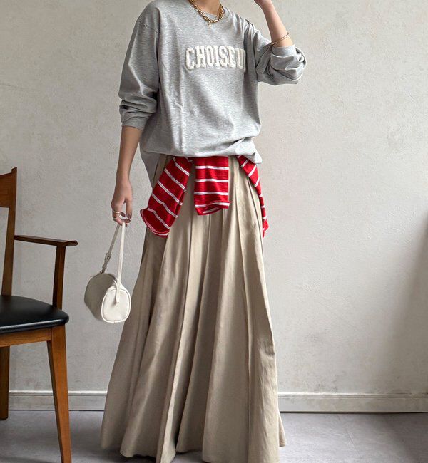  「【WEB限定】サガラ刺繍ロゴプリントロンTEE」|Tシャツ・カットソー|