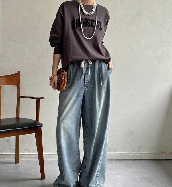  「【WEB限定】サガラ刺繍ロゴプリントロンTEE」|Tシャツ・カットソー|