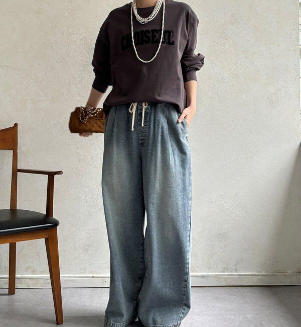  「【WEB限定】サガラ刺繍ロゴプリントロンTEE」|Tシャツ・カットソー|