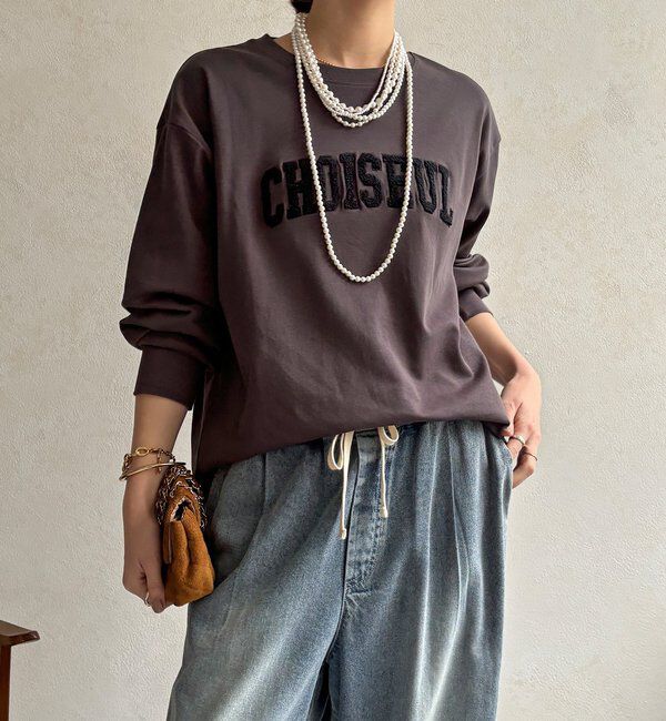  「【WEB限定】サガラ刺繍ロゴプリントロンTEE」|Tシャツ・カットソー|