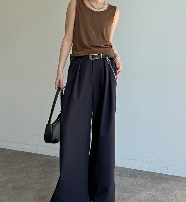  「【WEB限定】ランダムテレコストレッチタンク」|Tシャツ・カットソー|