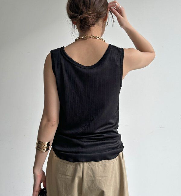  「【WEB限定】ランダムテレコストレッチタンク」|Tシャツ・カットソー|