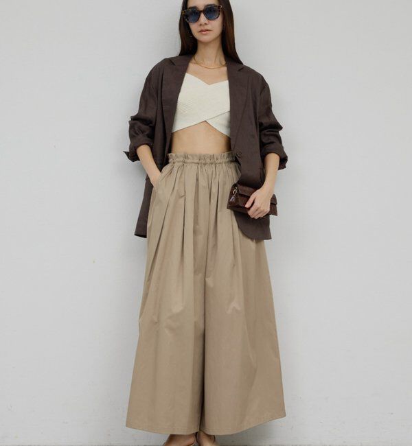  「ギャザーボリュームパンツ」|チノ|