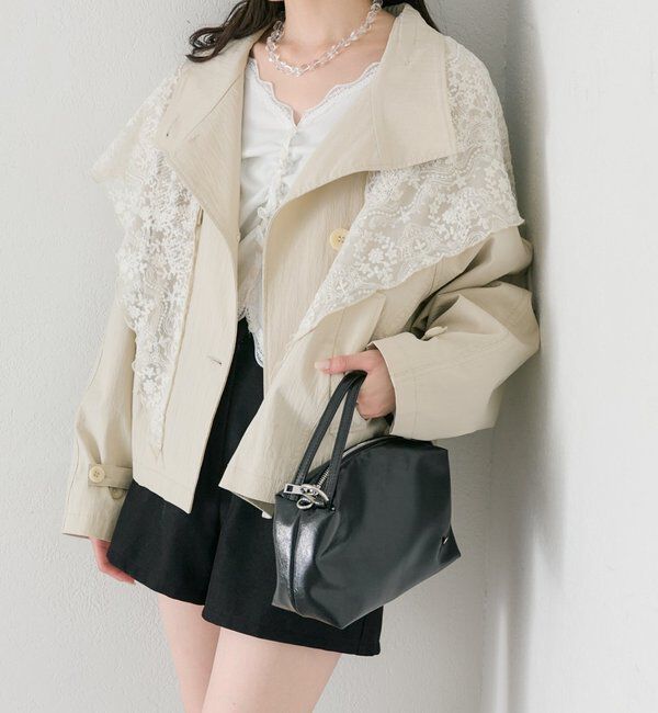  「スタンドカラーショートトレンチ」|トレンチコート|