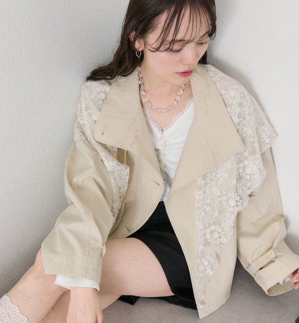  「スタンドカラーショートトレンチ」|トレンチコート|