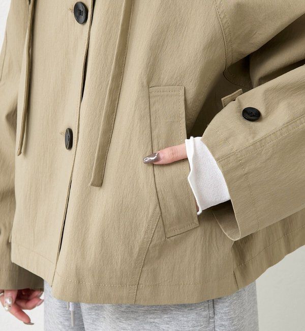  「スタンドカラーショートトレンチ」|トレンチコート|