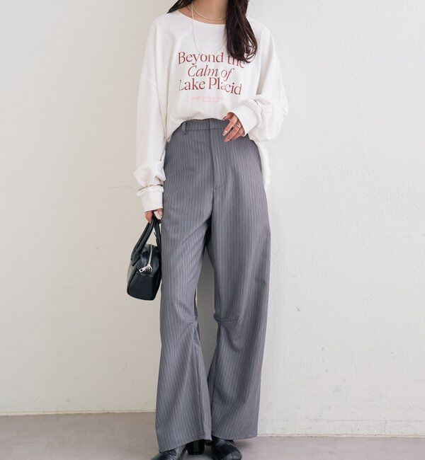  「配色BIGロゴロングTシャツ」|Tシャツ・カットソー|