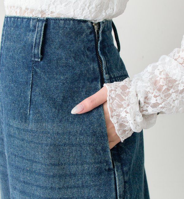  「デニム切替マーメイドスカート」|スカート|