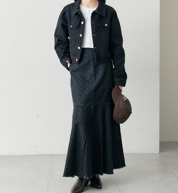  「デニム切替マーメイドスカート」|スカート|