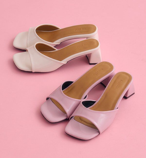  「スクエアトゥヒールサンダル」|サンダル|