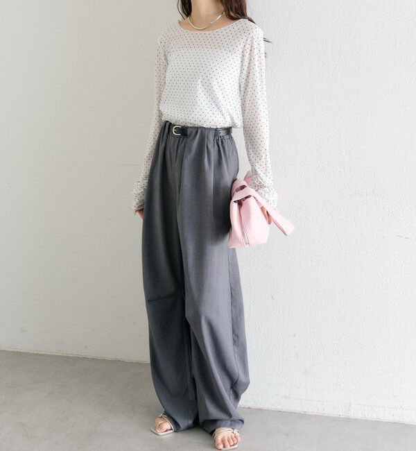  「バックシャンドットチュールロンT」|Tシャツ・カットソー|