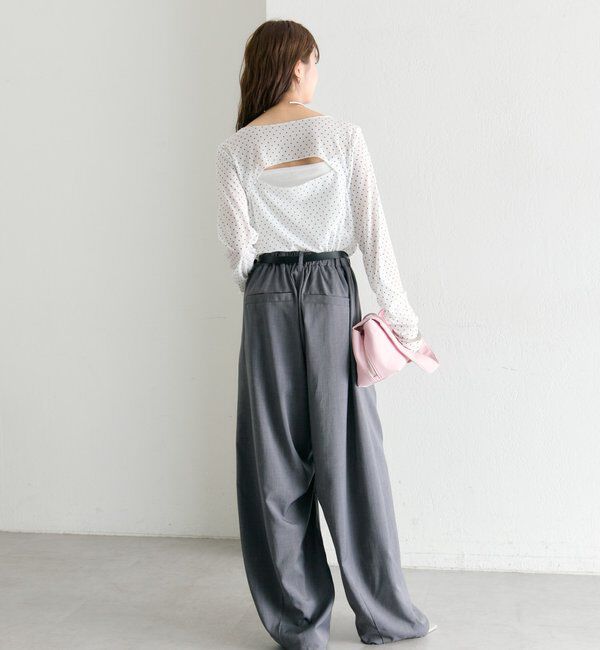  「バックシャンドットチュールロンT」|Tシャツ・カットソー|