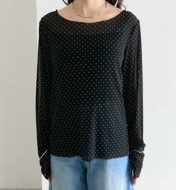  「バックシャンドットチュールロンT」|Tシャツ・カットソー|