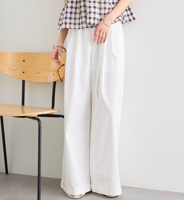  「ワイドベルトタックパンツ」|チノ|