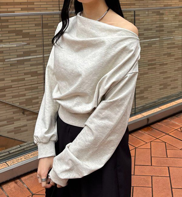  「ドレープスウェット」|Tシャツ・カットソー|グレージュ