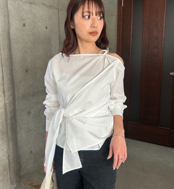  「アシメリボンブラウス」|シャツ・ブラウス|