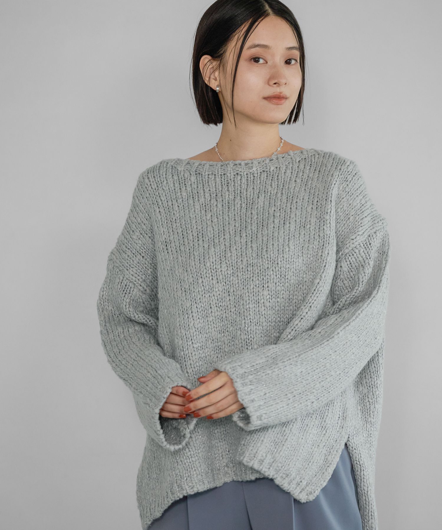 A part by 「スラブニットプルオーバー」|ニット・セーター|ライトグレー